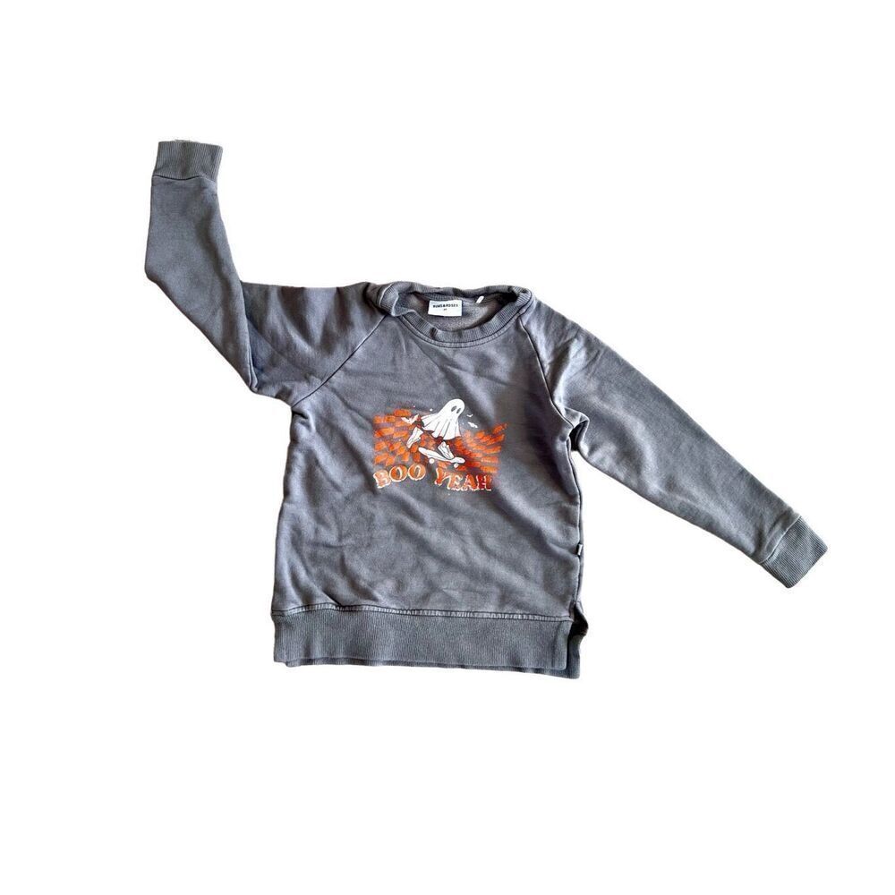 Bums & Roses Bamboo Halloween Boo Yeah Skateboard Ghost Grey Sweatshirt 2T Tunic